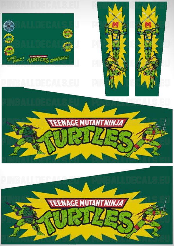 Teenage Mutant Ninja Turtles Flipper Side Art Pinball Cabinet Decals Artwork