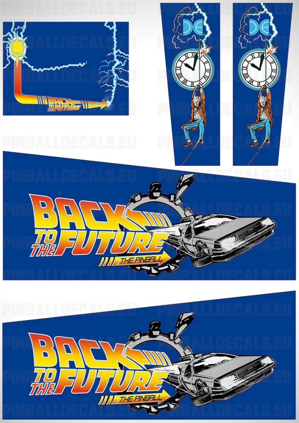 Back to the Future Flipper Side Art Pinball Cabinet Decals Artwork