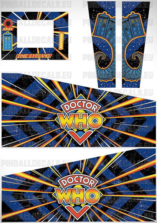 DOCTOR WHO PINBALL APRON DECAL DW 