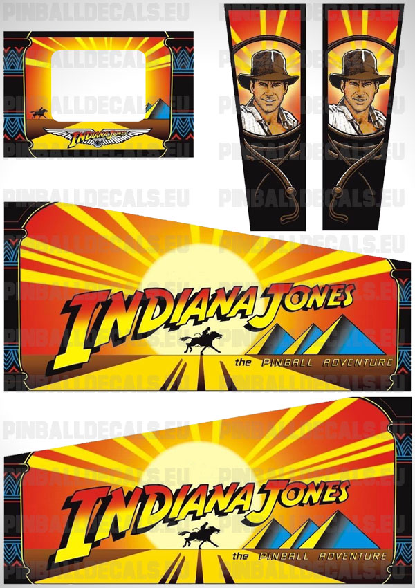 Indiana Jones: The Pinball Adventure Flipper Side Art Pinball Cabinet Decals Artwork