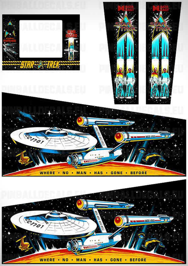 Star Trek Data East Flipper Side Art Pinball Cabinet Decals Artwork 25 Anniversary