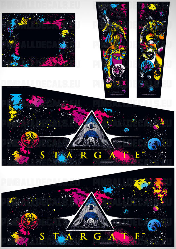 Stargate Flipper Side Art Pinball Cabinet Decals Artwork