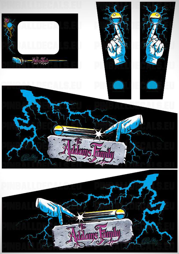 The Addams Family Flipper Side Art Pinball Cabinet Decals Artwork