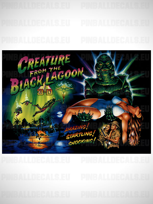 Creature From The Black Lagoon Pinball Flipper Translite Backglass Backbox Art