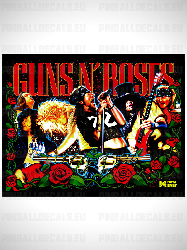 Guns N' Roses Pinball Flipper Translite Backglass Backbox Art