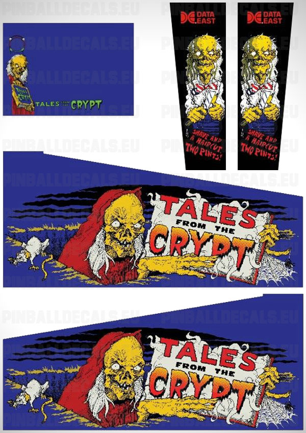Tales from the Crypt Flipper Side Art Pinball Cabinet Decals Artwork