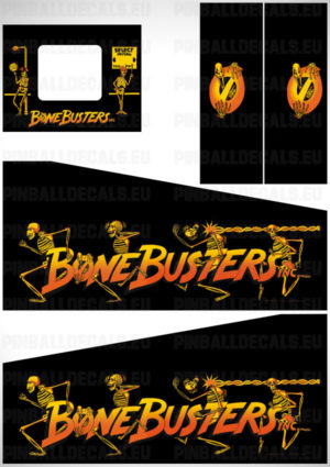 Bone Busters Inc (Black) – Pinball Cabinet Decals Set