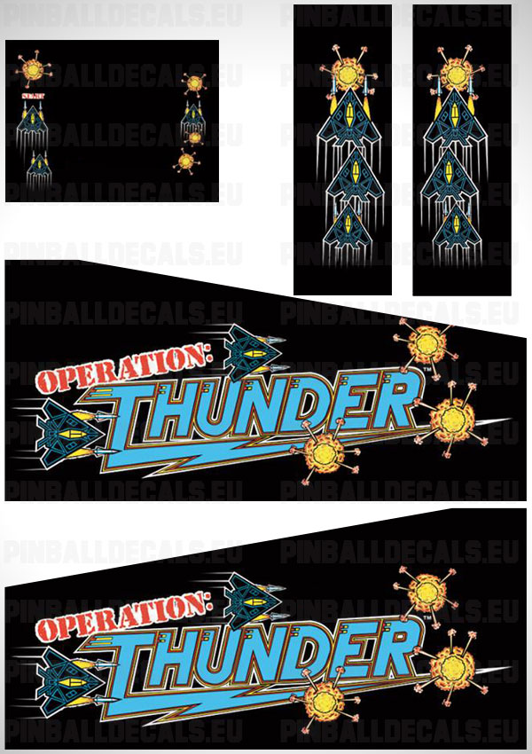 Operation Thunder Flipper Side Art Pinball Cabinet Decals Artwork
