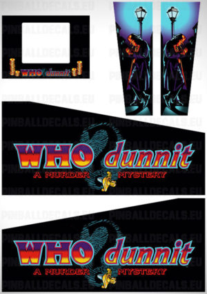 Who Dunnit – Pinball Cabinet Decals Set
