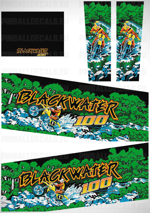 Black Water 100 Flipper Side Art Pinball Cabinet Decals Artwork