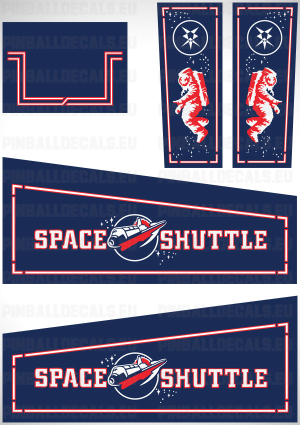 Space Shuttle Flipper Side Art Pinball Cabinet Decals Artwork New