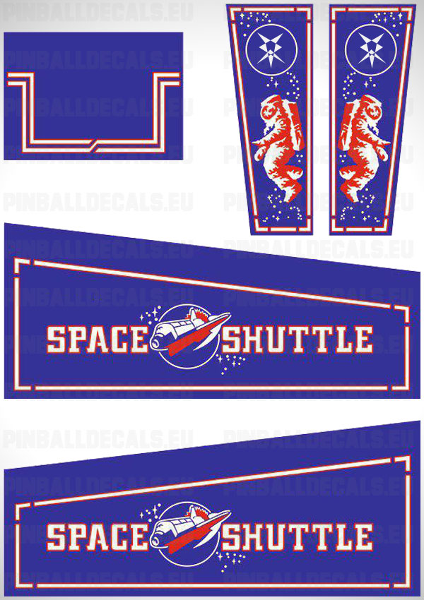 Space Shuttle Flipper Side Art Pinball Cabinet Decals Artwork