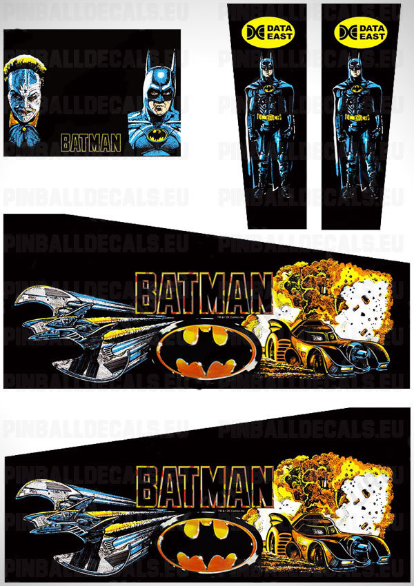Batman Flipper Side Art Pinball Cabinet Decals Artwork