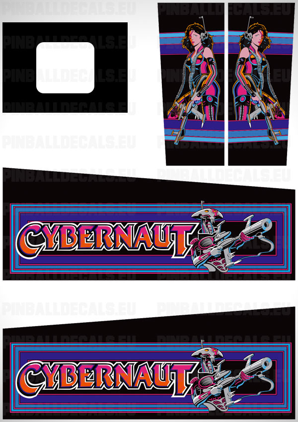 Cybernaut Flipper Side Art Pinball Cabinet Decals Artwork
