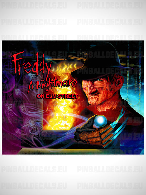 Freddy A Nightmare on Elm Street Pinball Flipper Translite Backglass Backbox Art