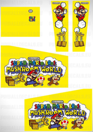 Super Mario Bros Mushroom World – Pinball Cabinet Decals Set