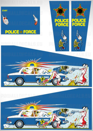 Police Force (Blue) – Pinball Cabinet Decals Set