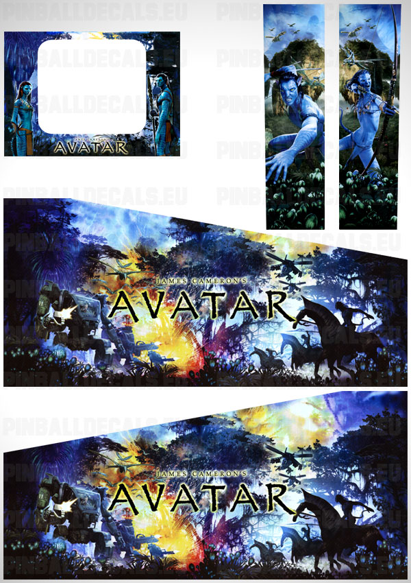 Avatar Flipper Side Art Pinball Cabinet Decals Artwork