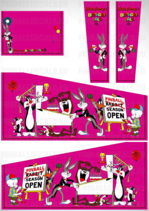 Bugs Bunny (Pink) – Pinball Cabinet Decals Set