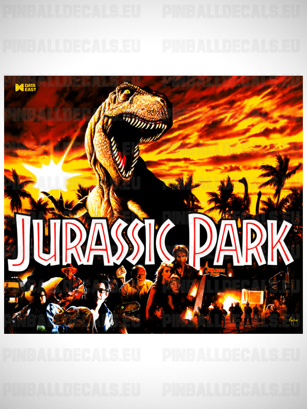 Jurassic Park Pinball Flipper Translite Backglass Backbox Art