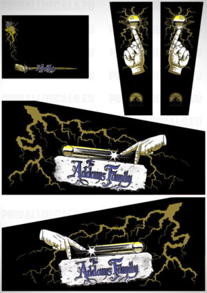The Addams Family GOLD – Pinball Cabinet Decals Set