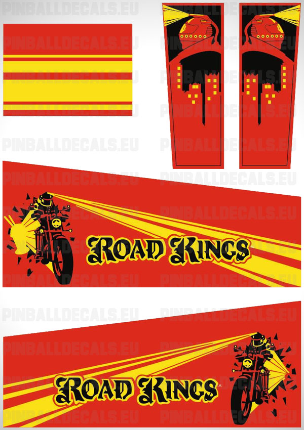 Road Kings Flipper Side Art Pinball Cabinet Decals Artwork