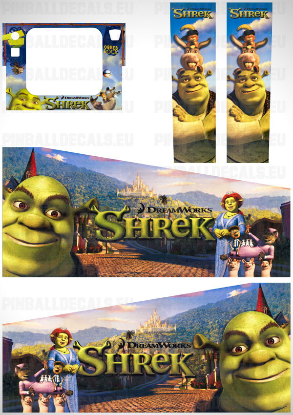 Stern Shrek Original Flipper Side Art Pinball Cabinet Decals Artwork